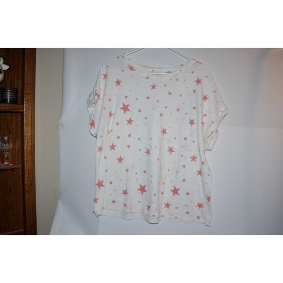 Blue Buttercup Thermal Knit Summer Top Lot of 2 L Blue & pink stars Tie shirt - Picture 5 of 8